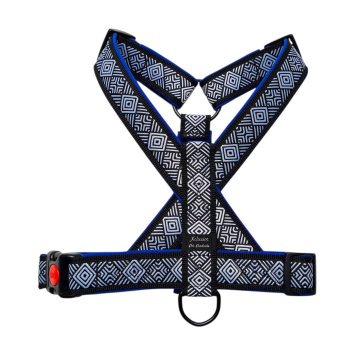 Zwart band blauwe voering