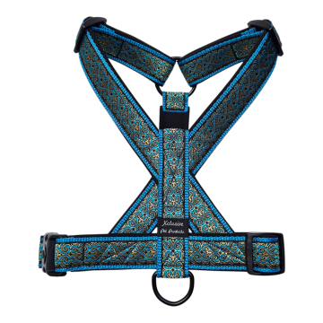 Petrol blauw band zwarte voering